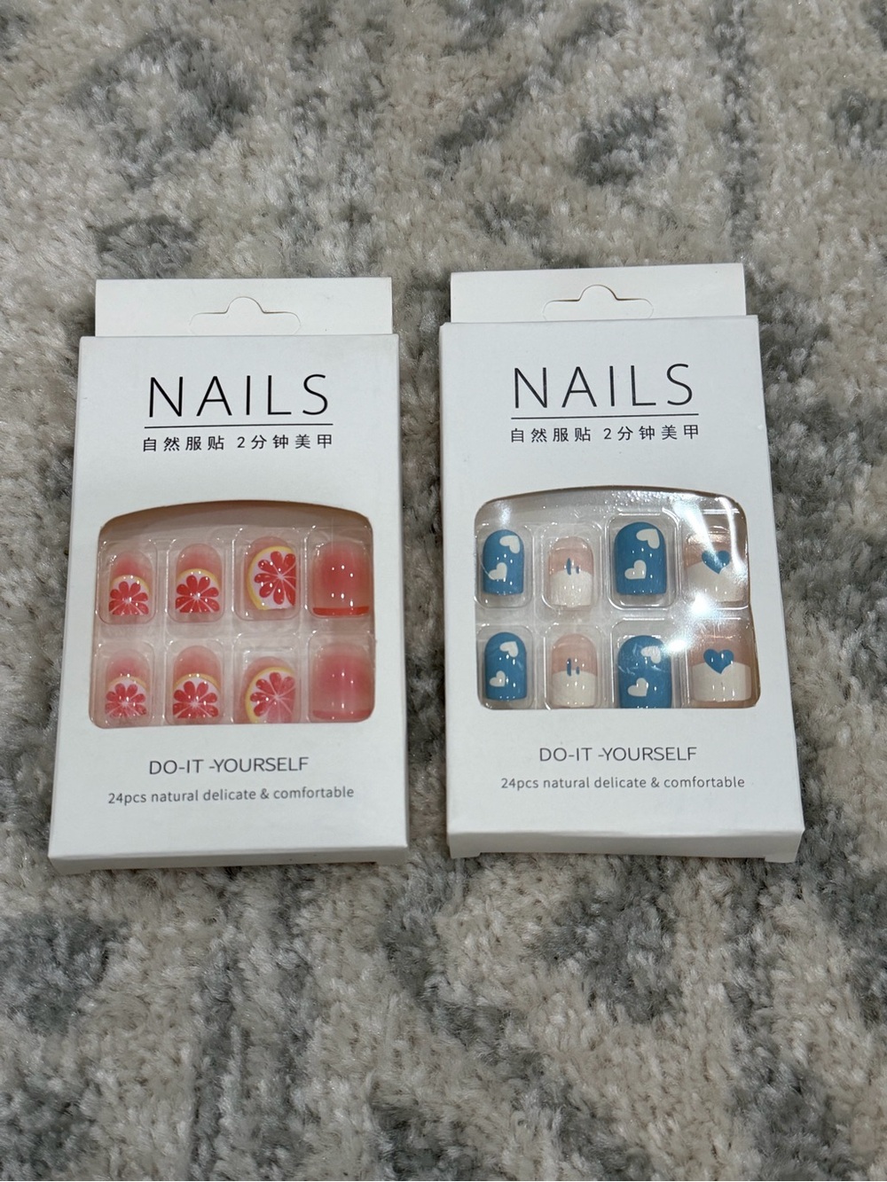Set of 2 Boxes 48-Piece Press-On Nails – Designs as Pictured